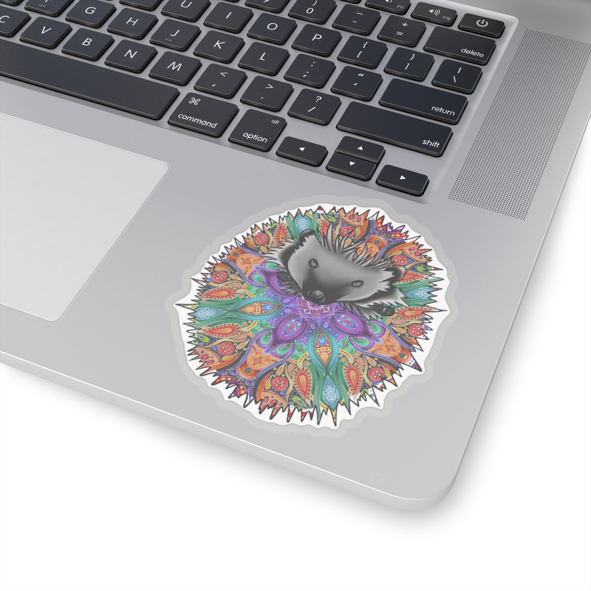 Mandala Hedgehog Kiss-Cut Sticker Paper products Printify 4" × 4" Transparent 