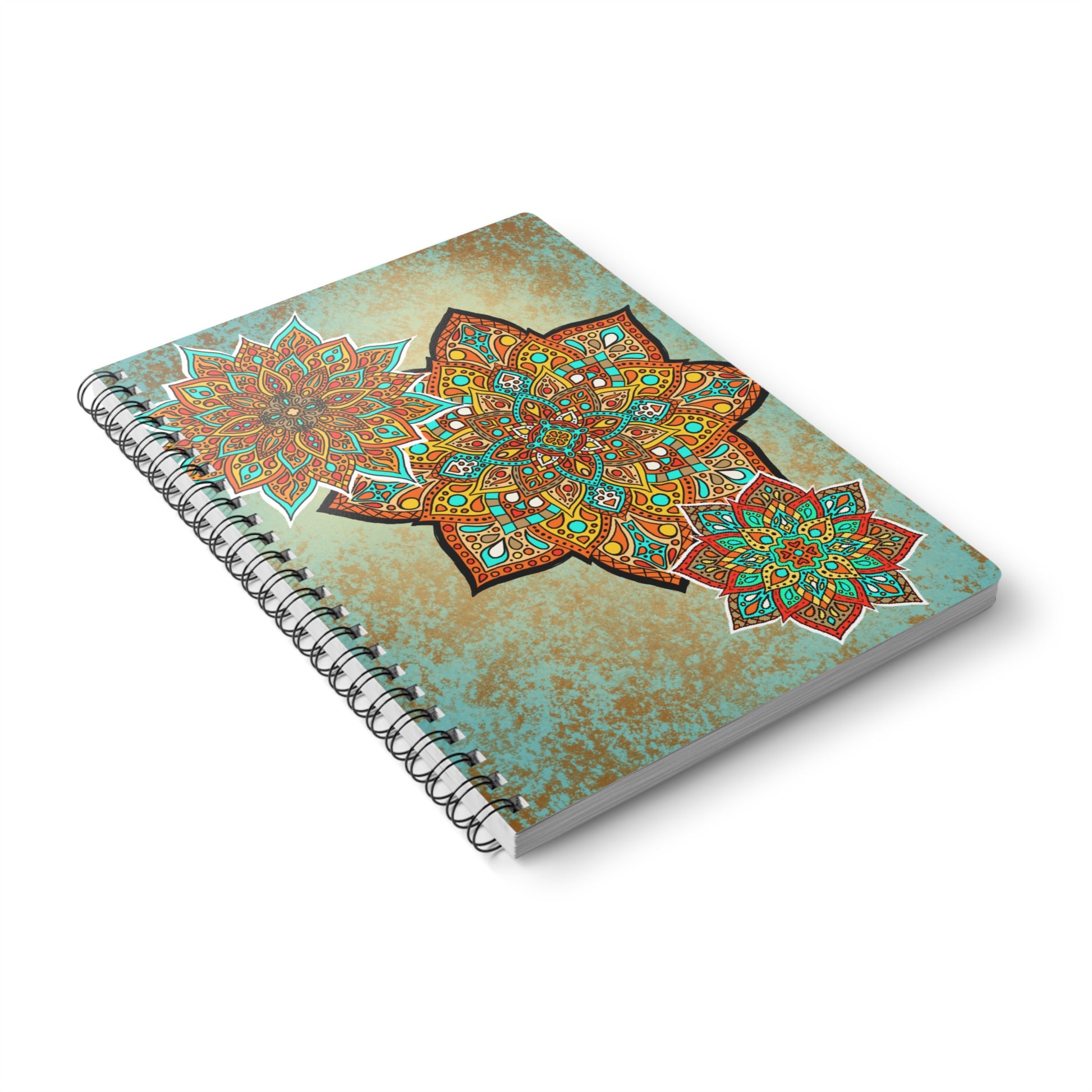 Light Mandalas Wire bound Softcover Notebook, A5 Paper products Printify   