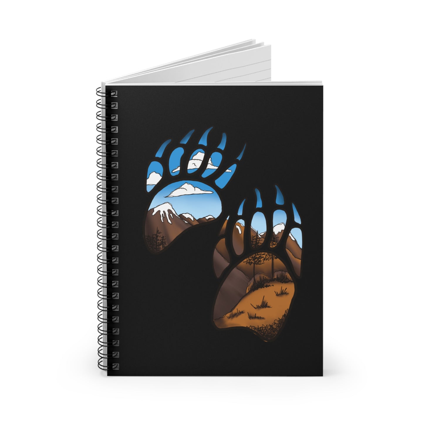 Bear paws Spiral Notebook - Ruled Line Paper products Printify One Size  