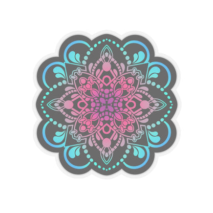 Pink and Turquoise mandala Kiss-Cut Sticker Paper products Printify   