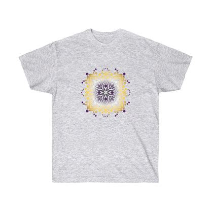 Non Binary Pride Mandala Unisex Ultra Cotton Tee T-Shirt Printify Ash M 