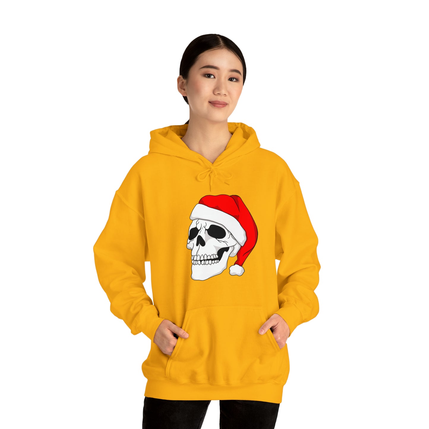 Santa Skull Unisex Heavy Blend™ Hooded Sweatshirt Hoodie Printify   