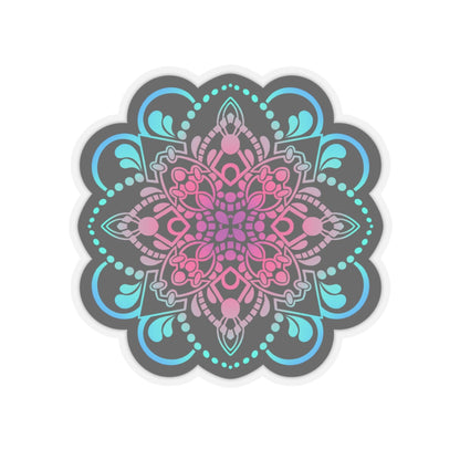 Pink and Turquoise mandala Kiss-Cut Sticker Paper products Printify   