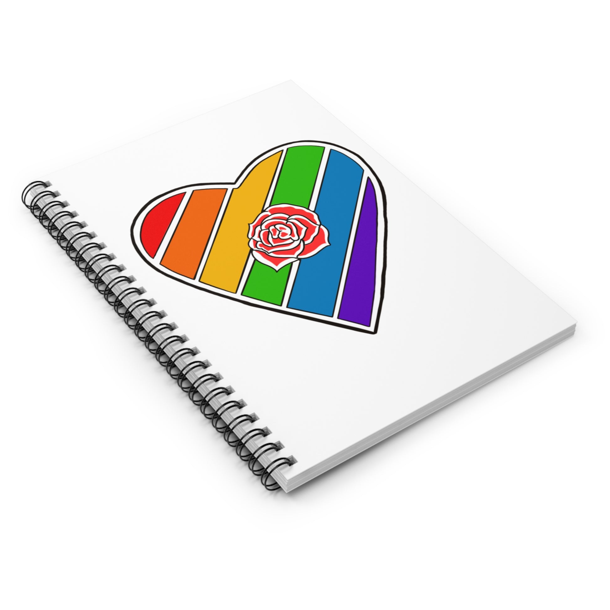 Pride rainbow heart Spiral Notebook - Ruled Line Paper products Printify   