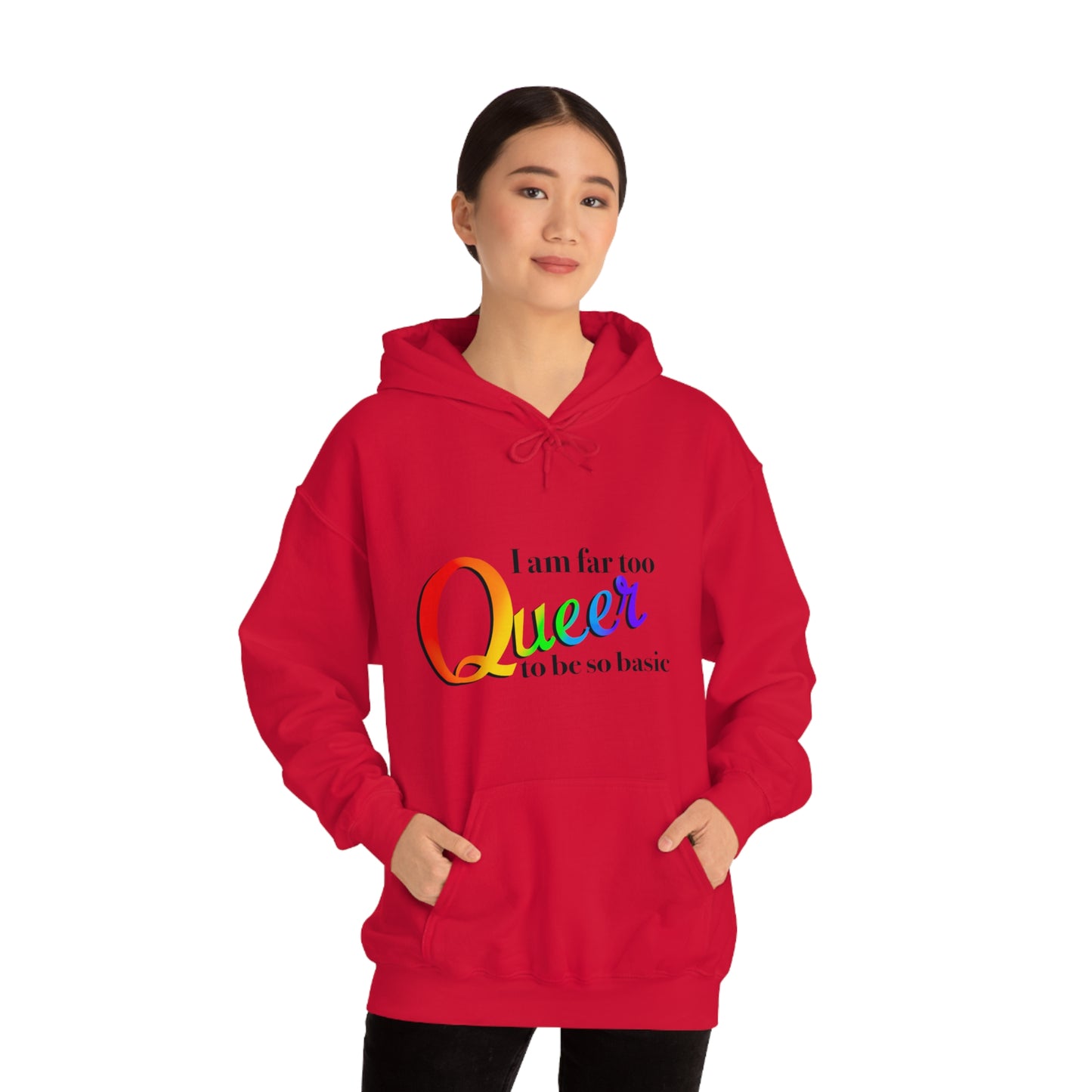 Far too queer Pride Unisex Heavy Blend™ Hooded Sweatshirt Hoodie Printify   