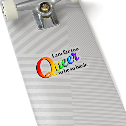 Far too Queer pride Kiss-Cut Sticker Paper products Printify   