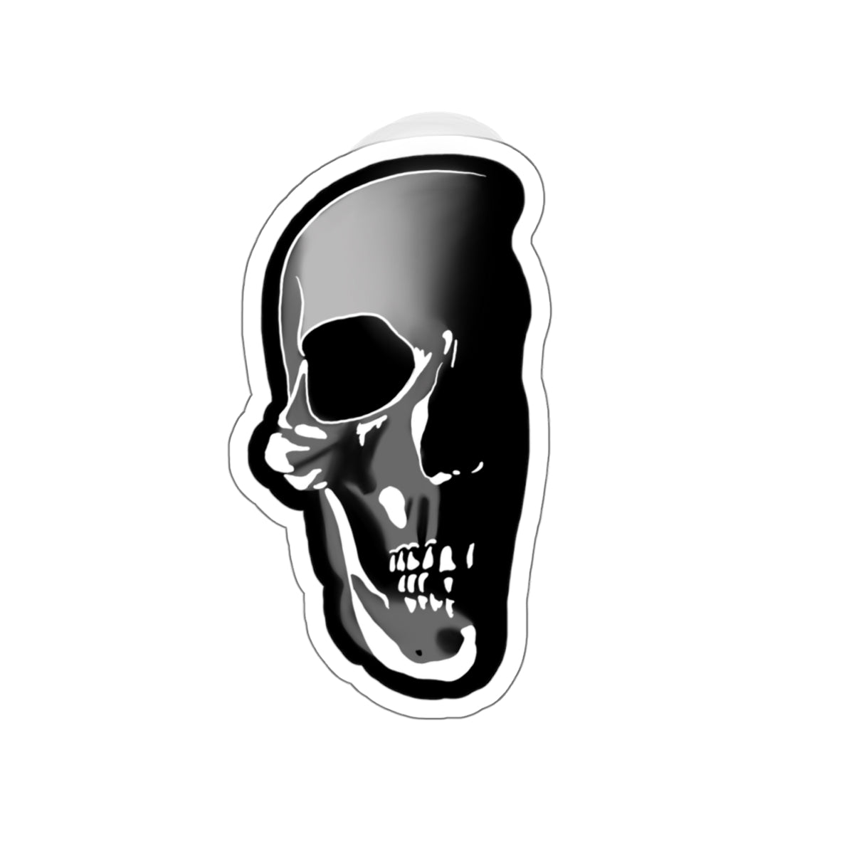 half skull design Kiss-Cut Sticker Paper products Printify   