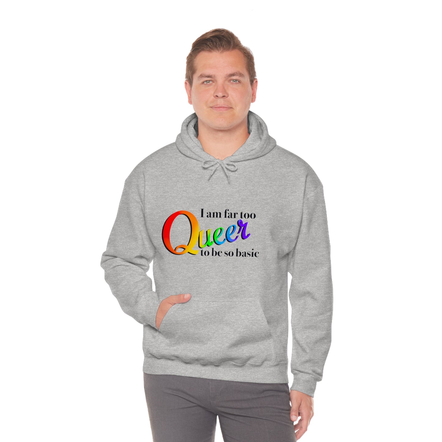 Far too queer Pride Unisex Heavy Blend™ Hooded Sweatshirt Hoodie Printify   