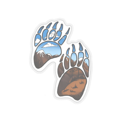 Bear paws Landscape Kiss-Cut Sticker Paper products Printify 2" × 2" Transparent 