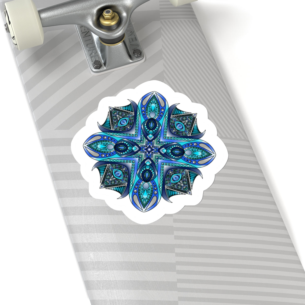 Deep Blue mandala Kiss-Cut Sticker Paper products Printify   