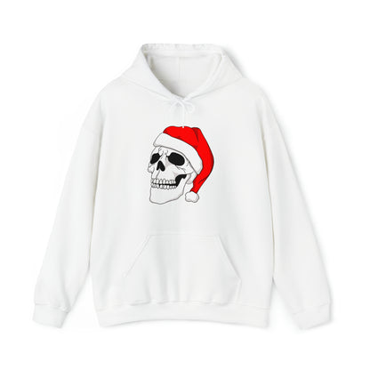 Santa Skull Unisex Heavy Blend™ Hooded Sweatshirt Hoodie Printify White S 