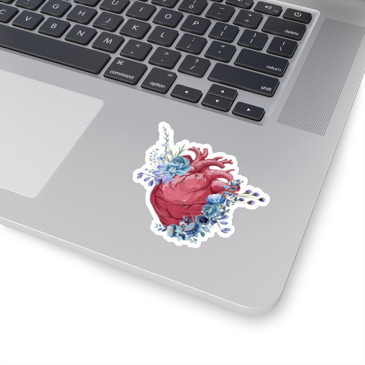 Floral anatomical heart Kiss-Cut Sticker