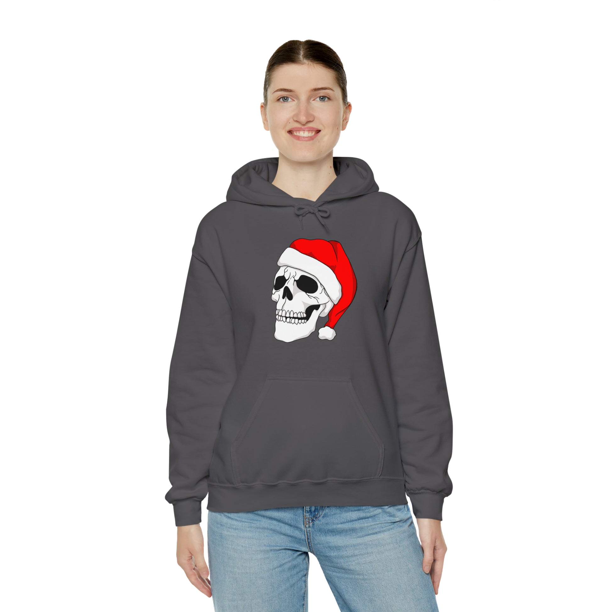 Santa Skull Unisex Heavy Blend™ Hooded Sweatshirt Hoodie Printify   