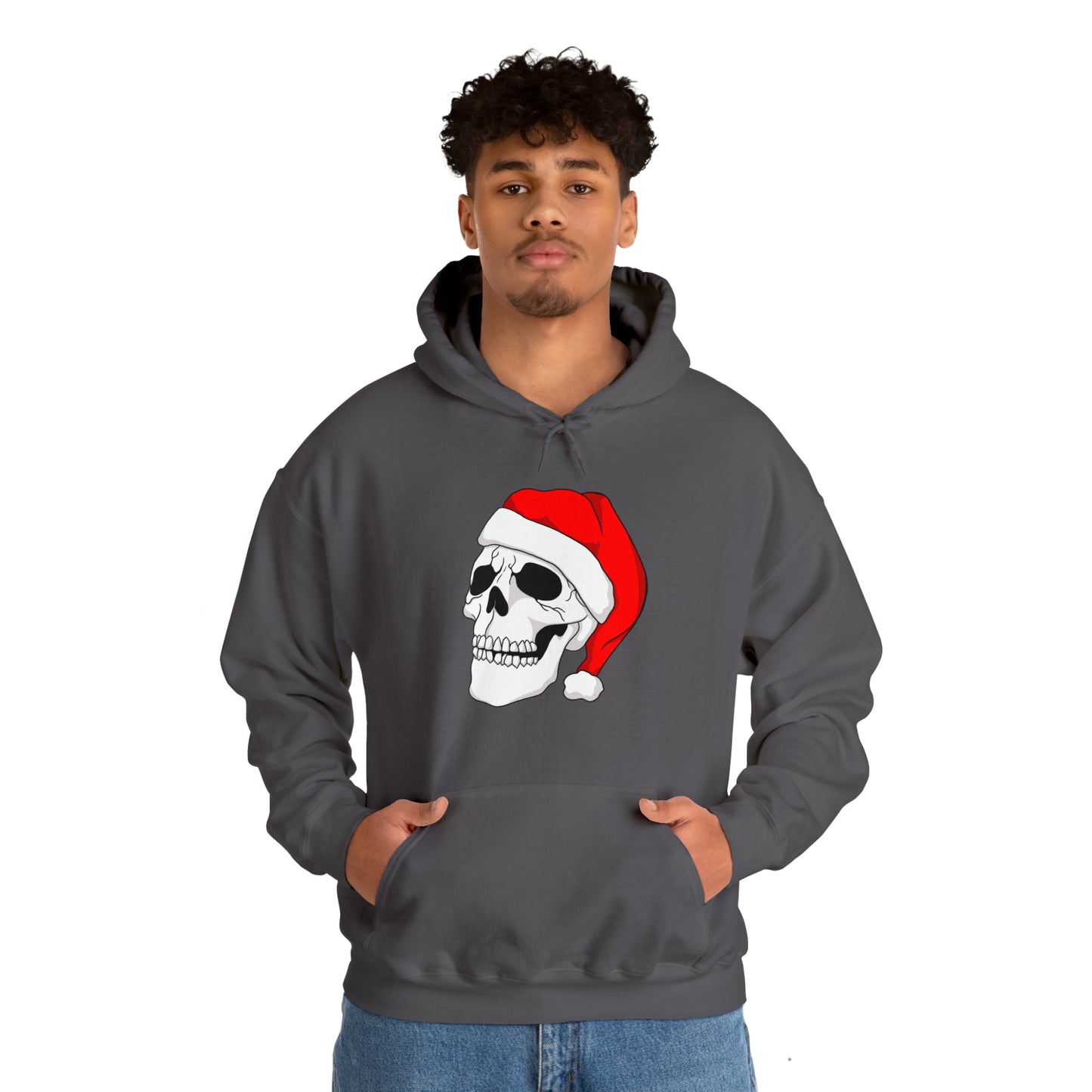 Santa Skull Unisex Heavy Blend™ Hooded Sweatshirt Hoodie Printify   