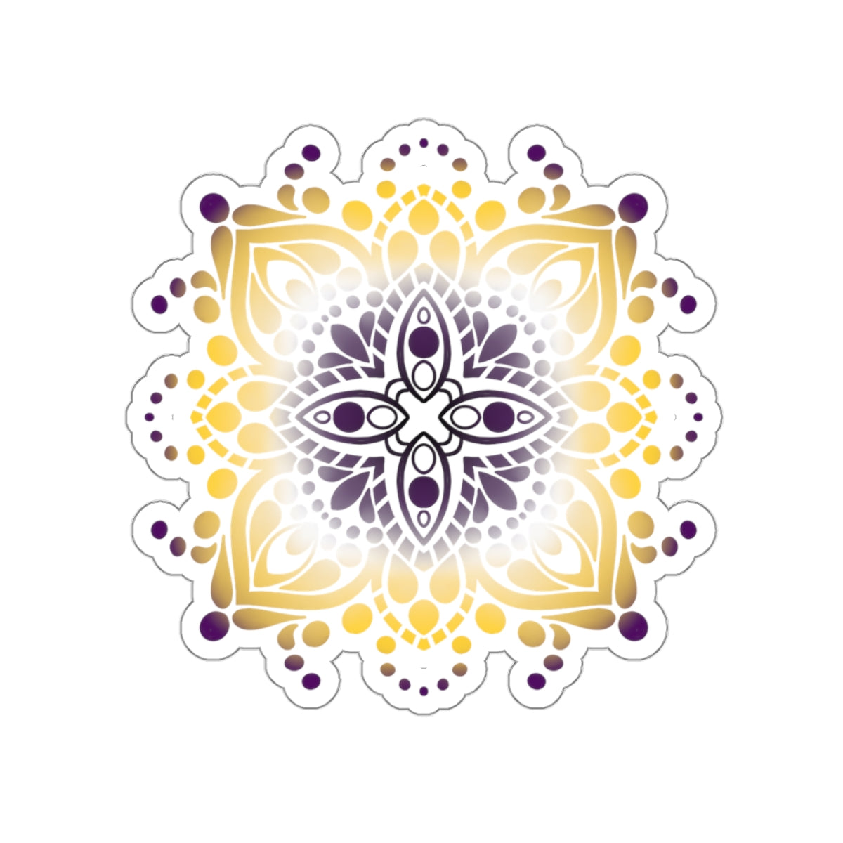 Non binary pride Mandala Kiss-Cut Stickers Paper products Printify   