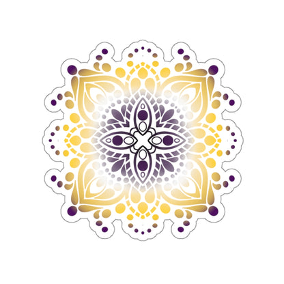 Non binary pride Mandala Kiss-Cut Stickers Paper products Printify   