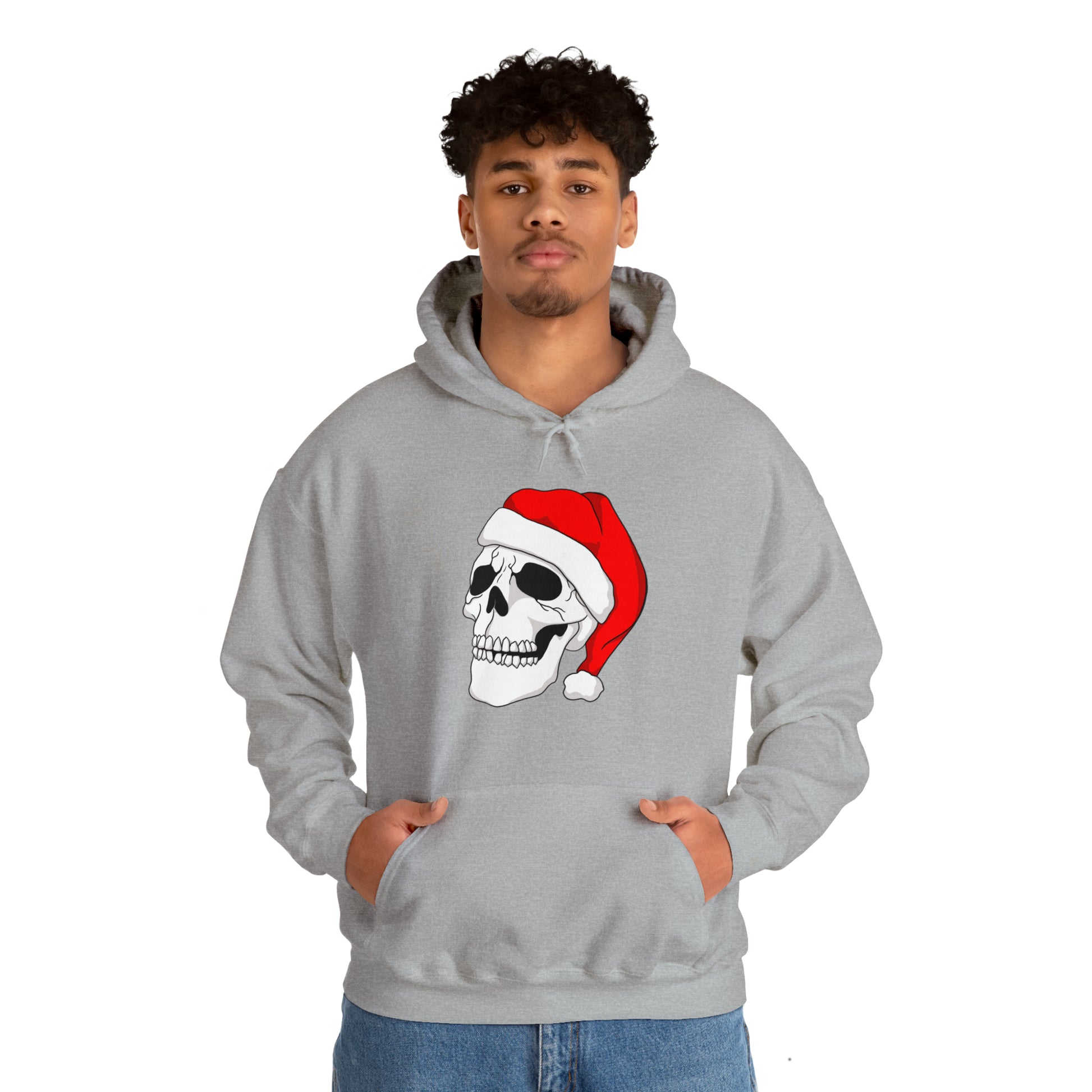 Santa Skull Unisex Heavy Blend™ Hooded Sweatshirt Hoodie Printify   