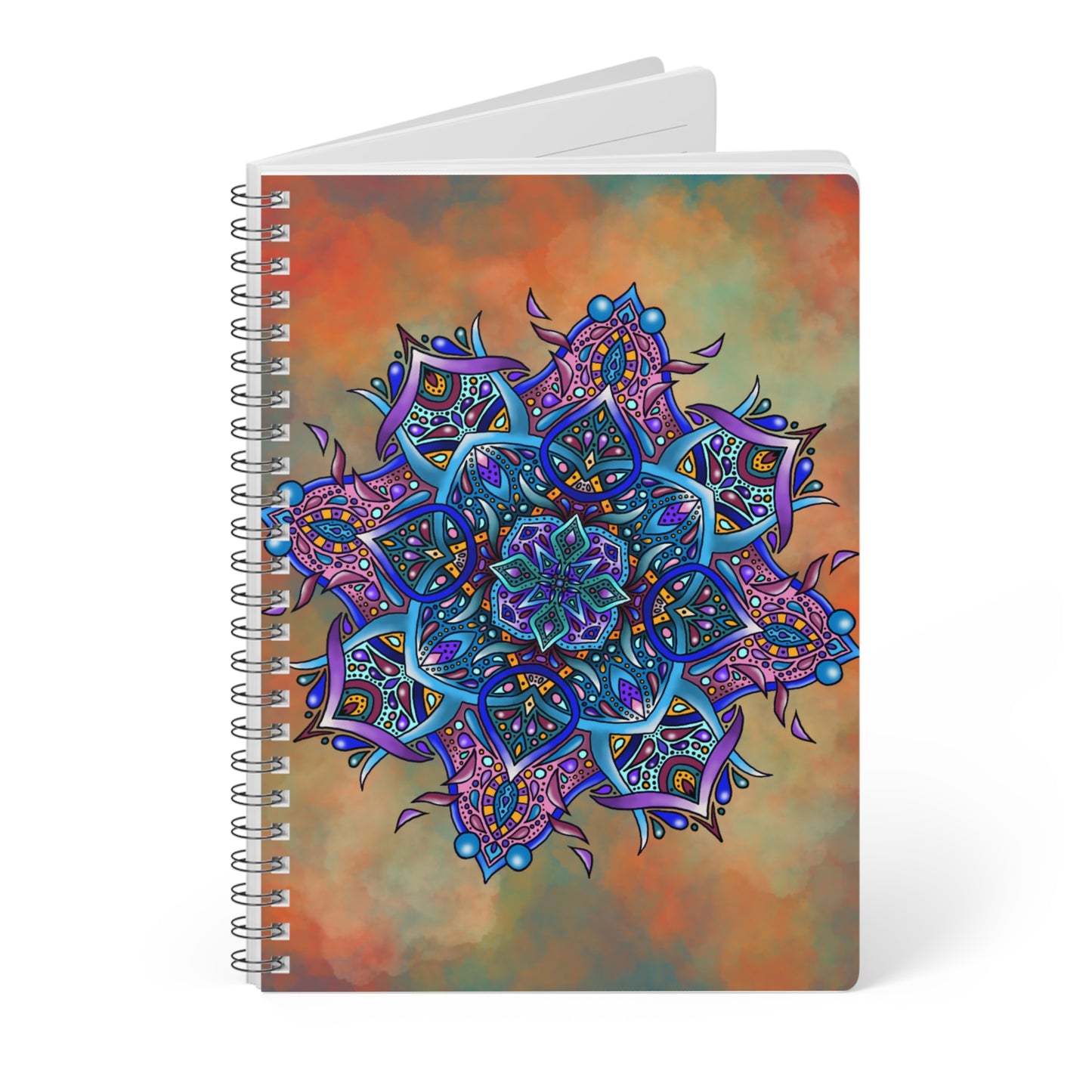 Mandala Wirebound Softcover Notebook, A5 Paper products Printify   