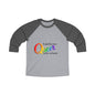 Far too Queer Pride Unisex Tri-Blend 3\4 Raglan Tee Long-sleeve Printify Vintage Black / Premium Heather XS 