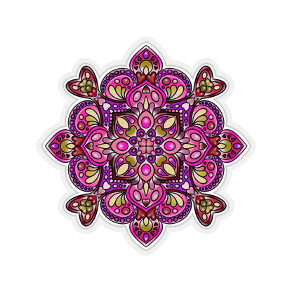 Pink Mandala Kiss-Cut Sticker Paper products Printify 6" × 6" Transparent 