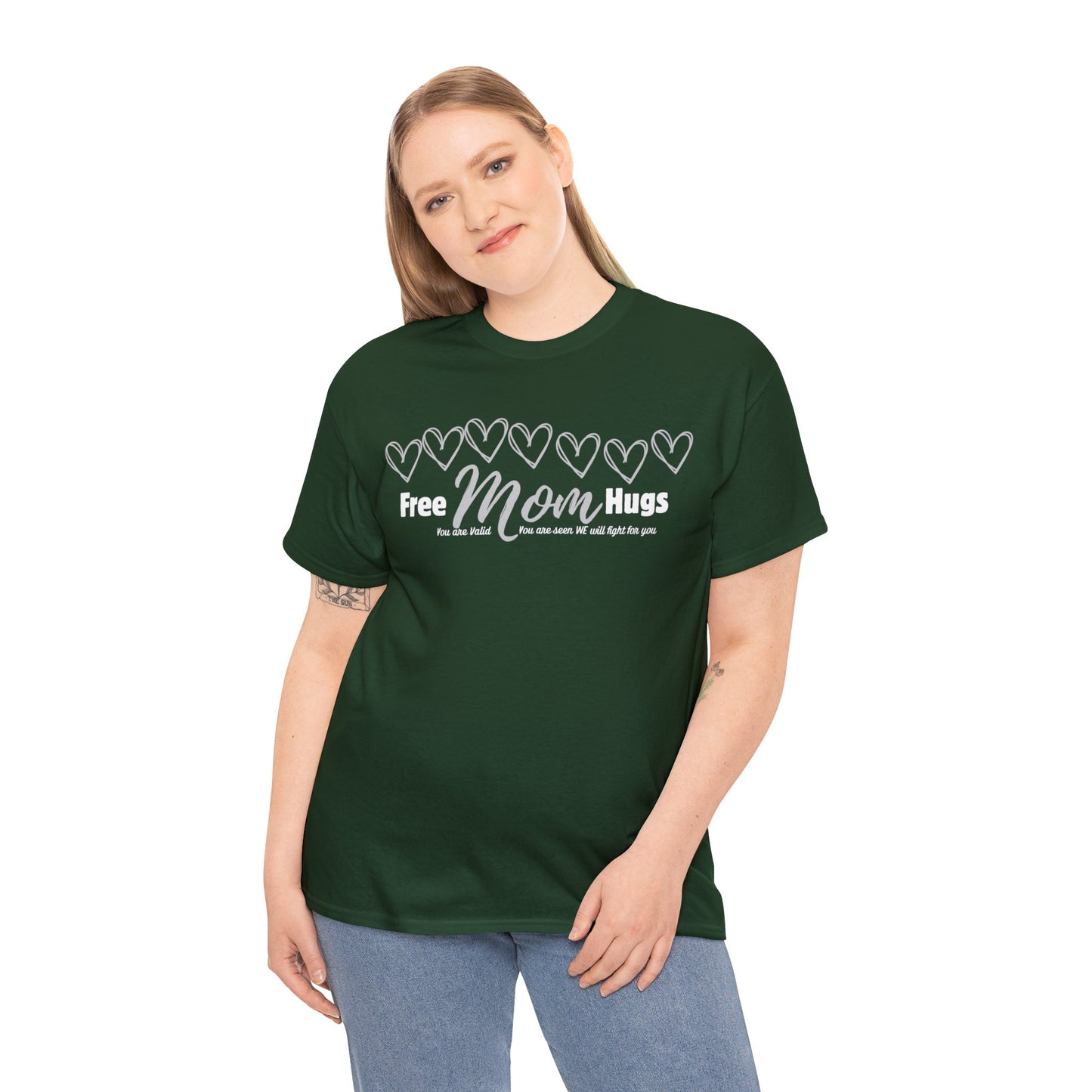 Spread Love and Acceptance: "Free Mom Hugs" Shirt light on Dark T-Shirt Printify Forest Green S 