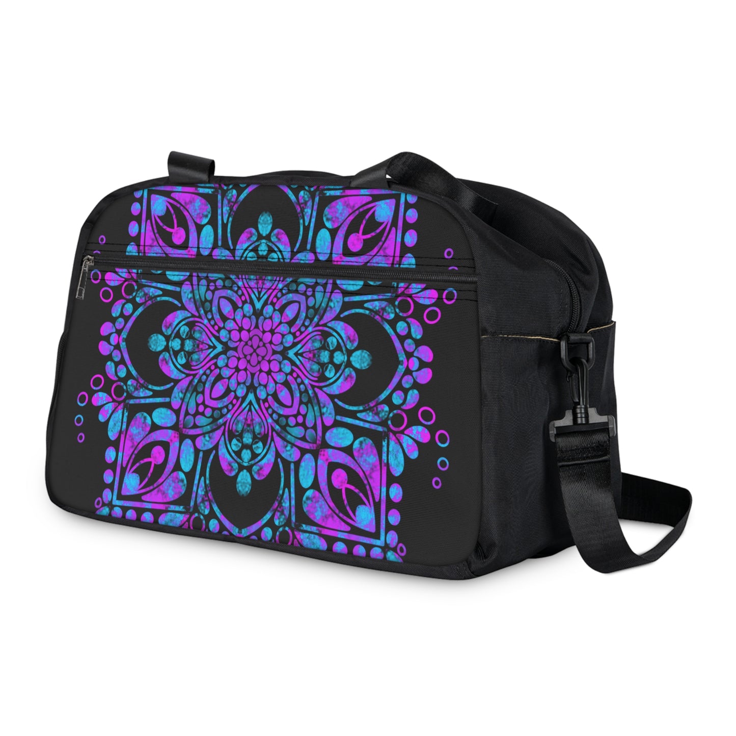 Mandala Fitness Handbag Bags Printify 12.4" x 13.3" Black 