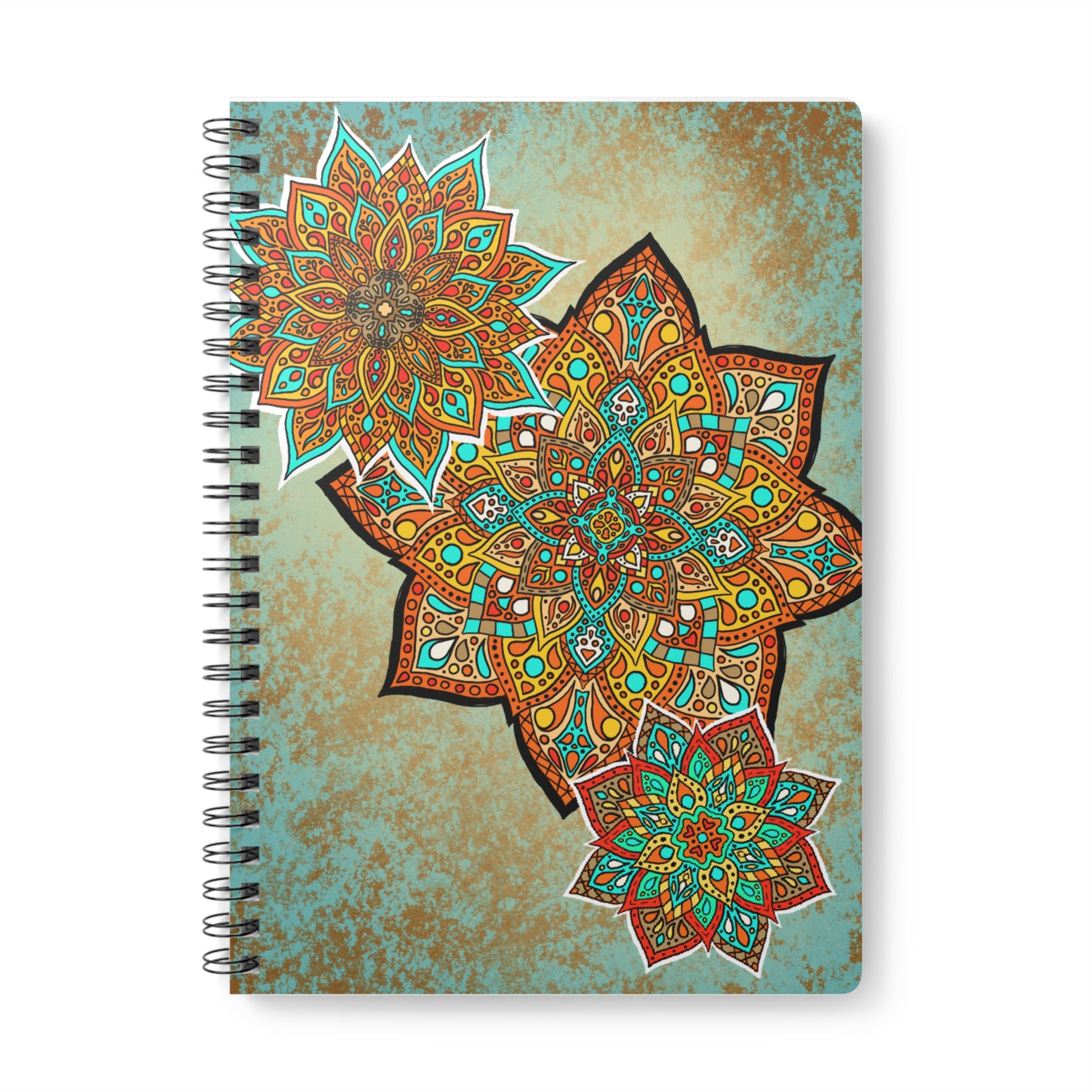 Light Mandalas Wire bound Softcover Notebook, A5 Paper products Printify A5 Lined 