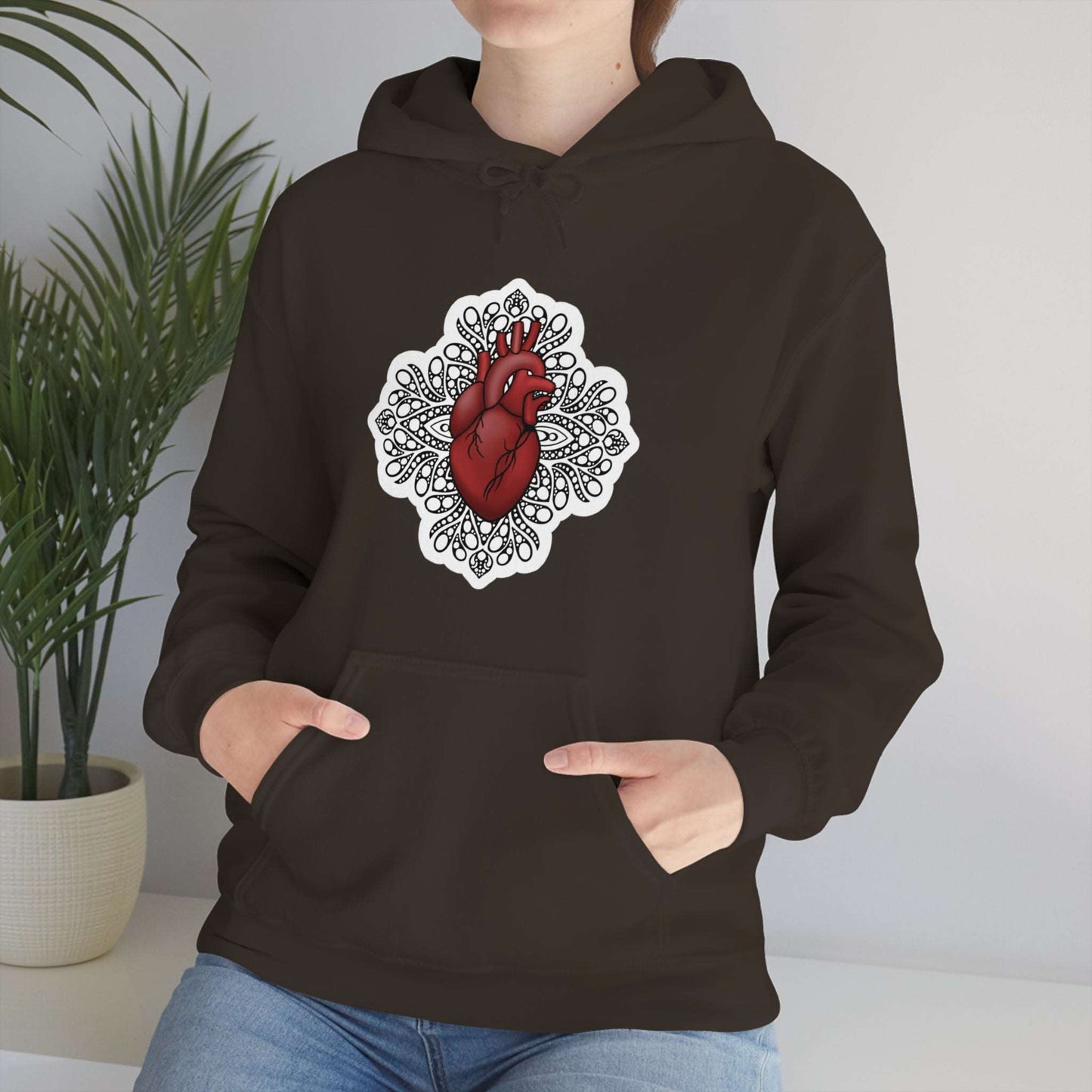 Anatomical Heart Mandala Unisex Heavy Blend™ Hooded Sweatshirt Hoodie Printify   