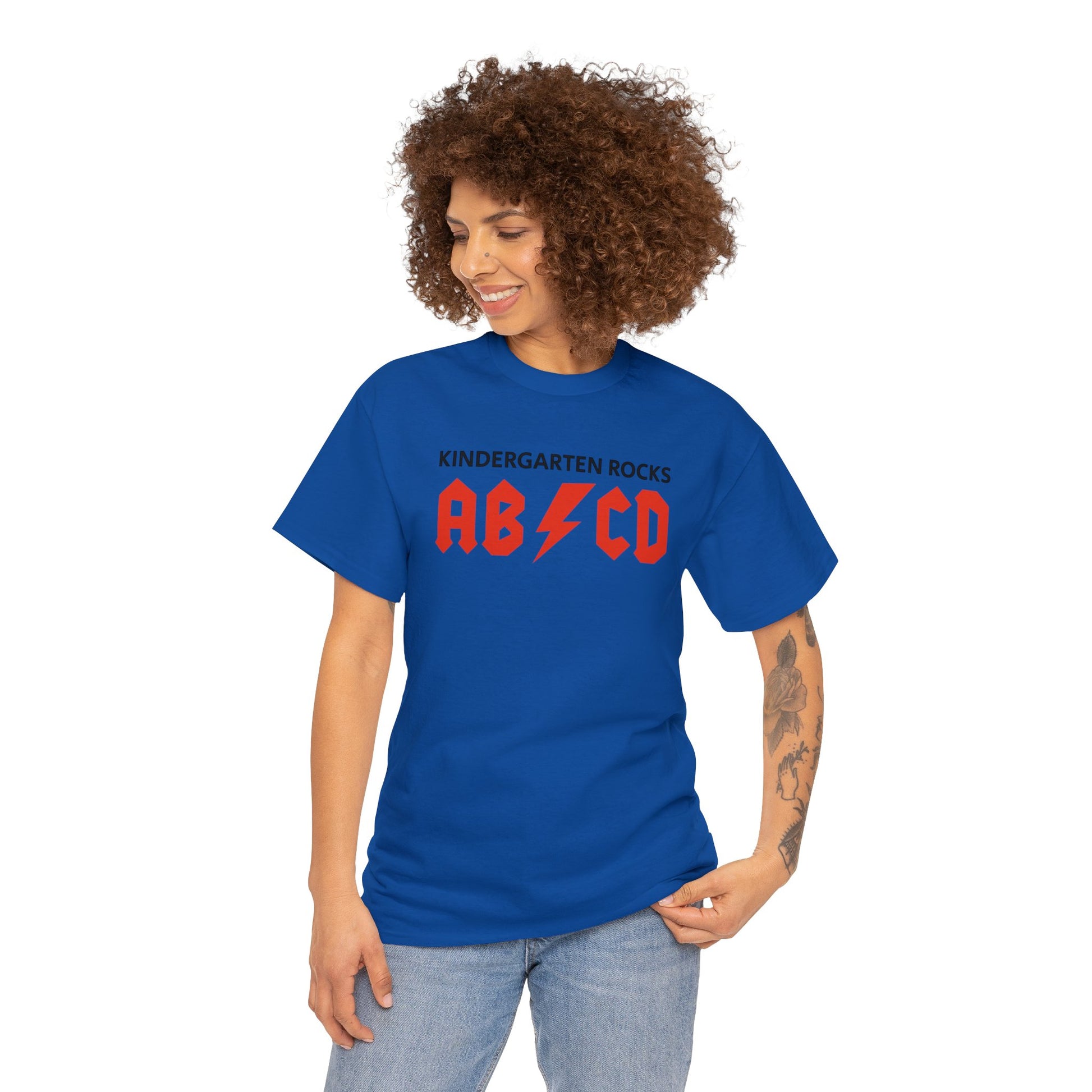 Rocking Kindergarten in Style: "AB/CD Kindergarten Rocks" T-Shirt T-Shirt Printify   