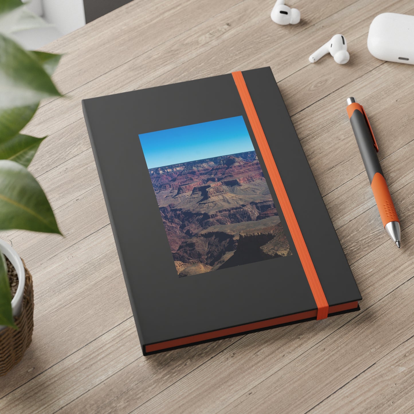 Grand Canyon Color Contrast Notebook - Ruled Paper products Printify 5.5" x 8.25" Orange Ruled line