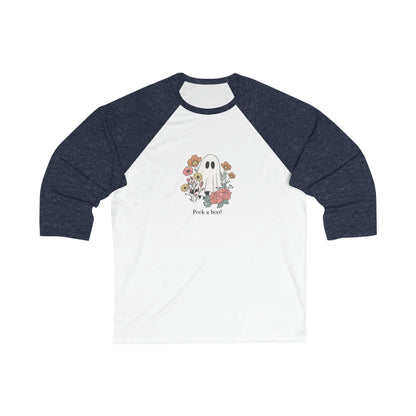 Peek-a-boo Unisex 3\4 Sleeve Baseball Tee Long-sleeve Printify White/ Navy S 