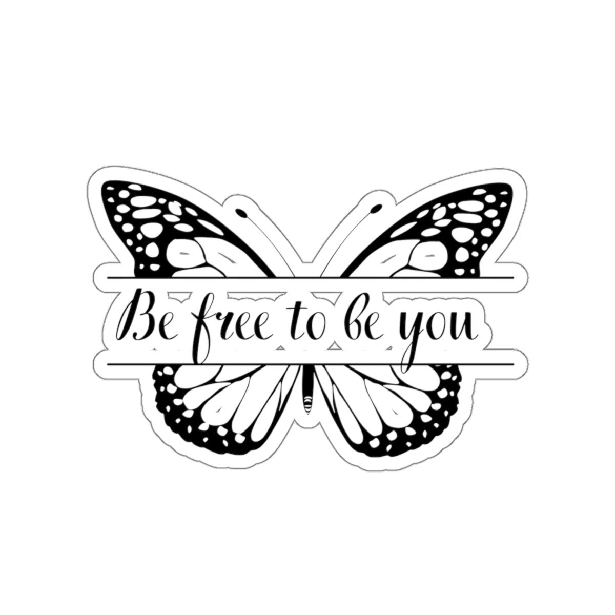 Be free to be you LGBTQ+ Kiss-Cut Sticker Paper products Printify   