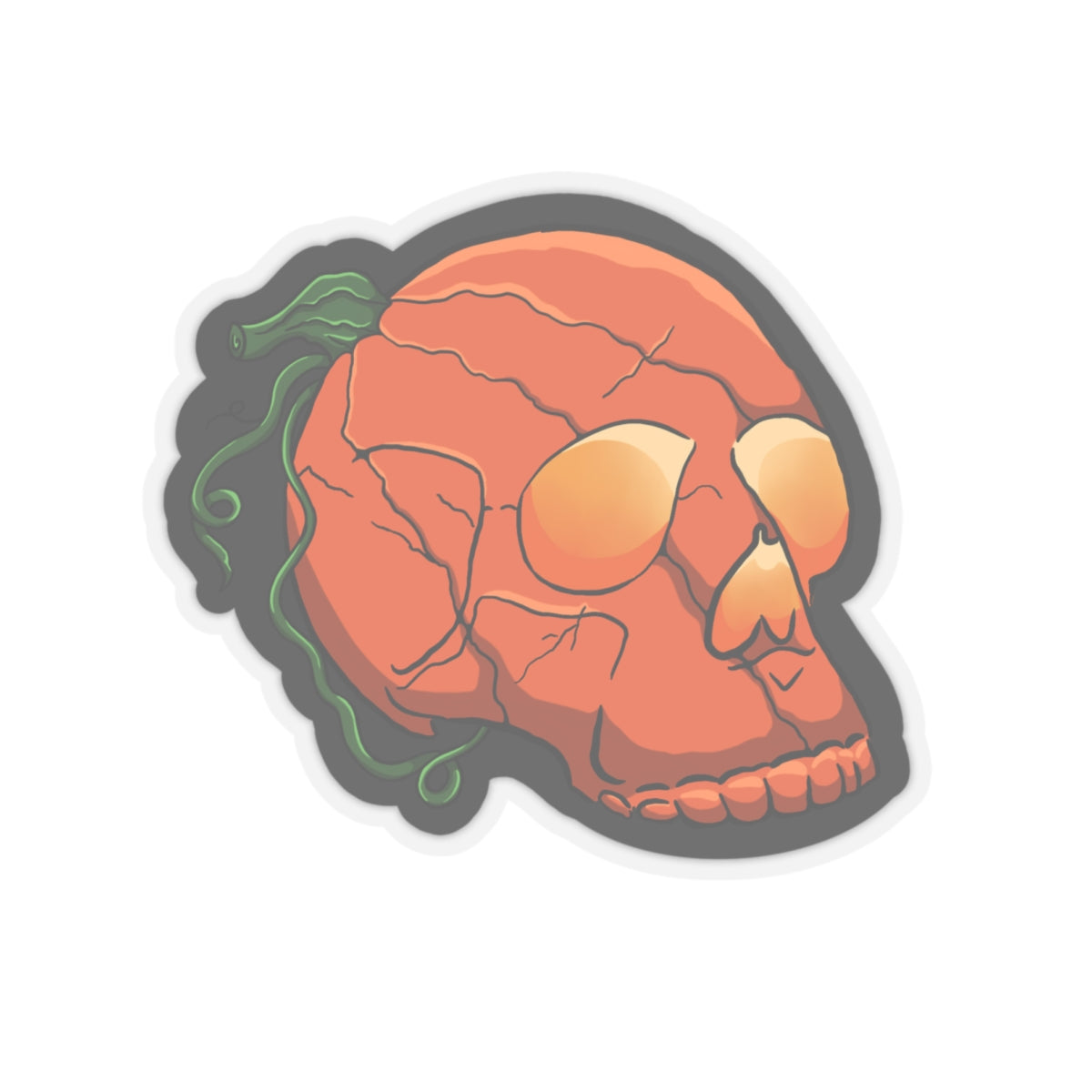 Jack - o - Lantern skull Kiss-Cut Sticker Paper products Printify   