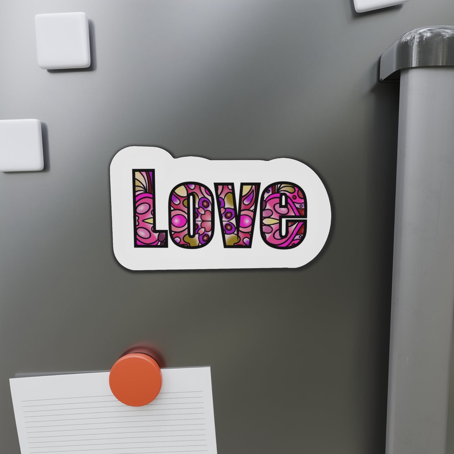 Colorful Love Die-Cut Magnet Home Decor Printify   