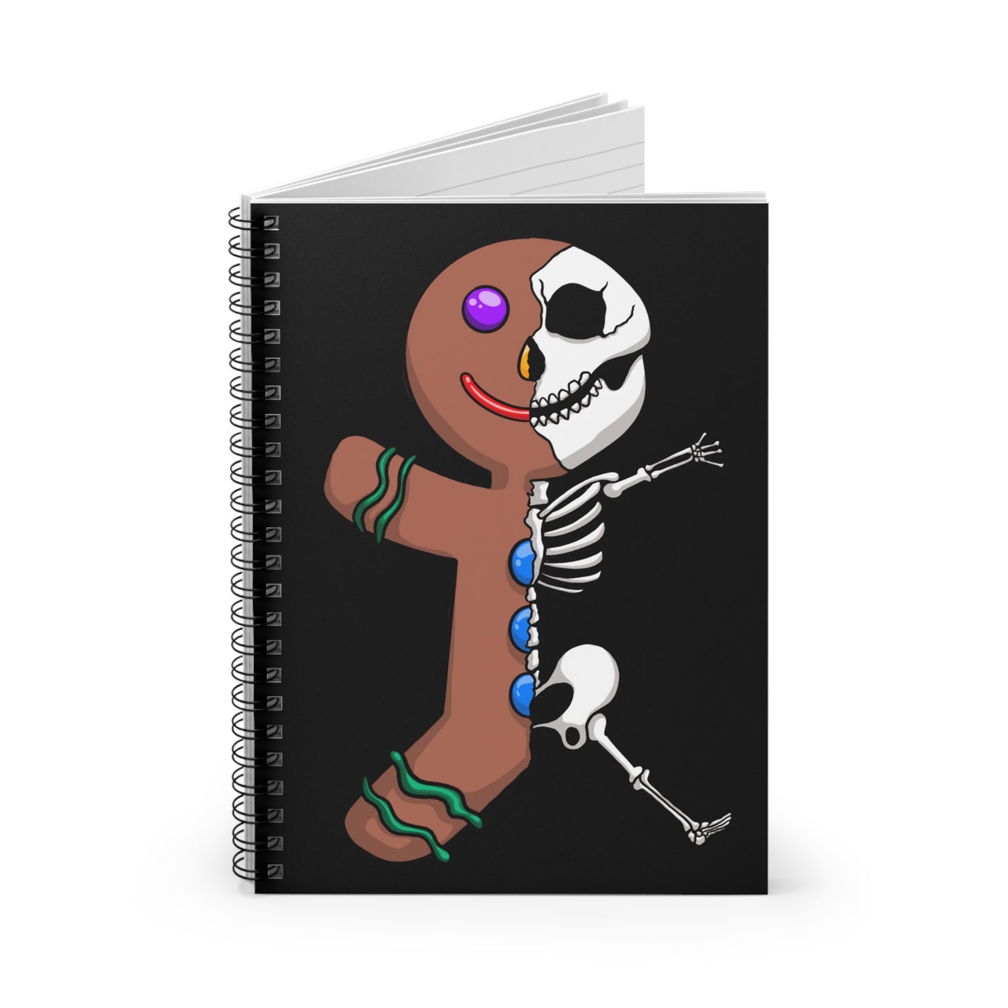 Morbid Gingerbread man Spiral Notebook - Ruled Line Paper products Printify   