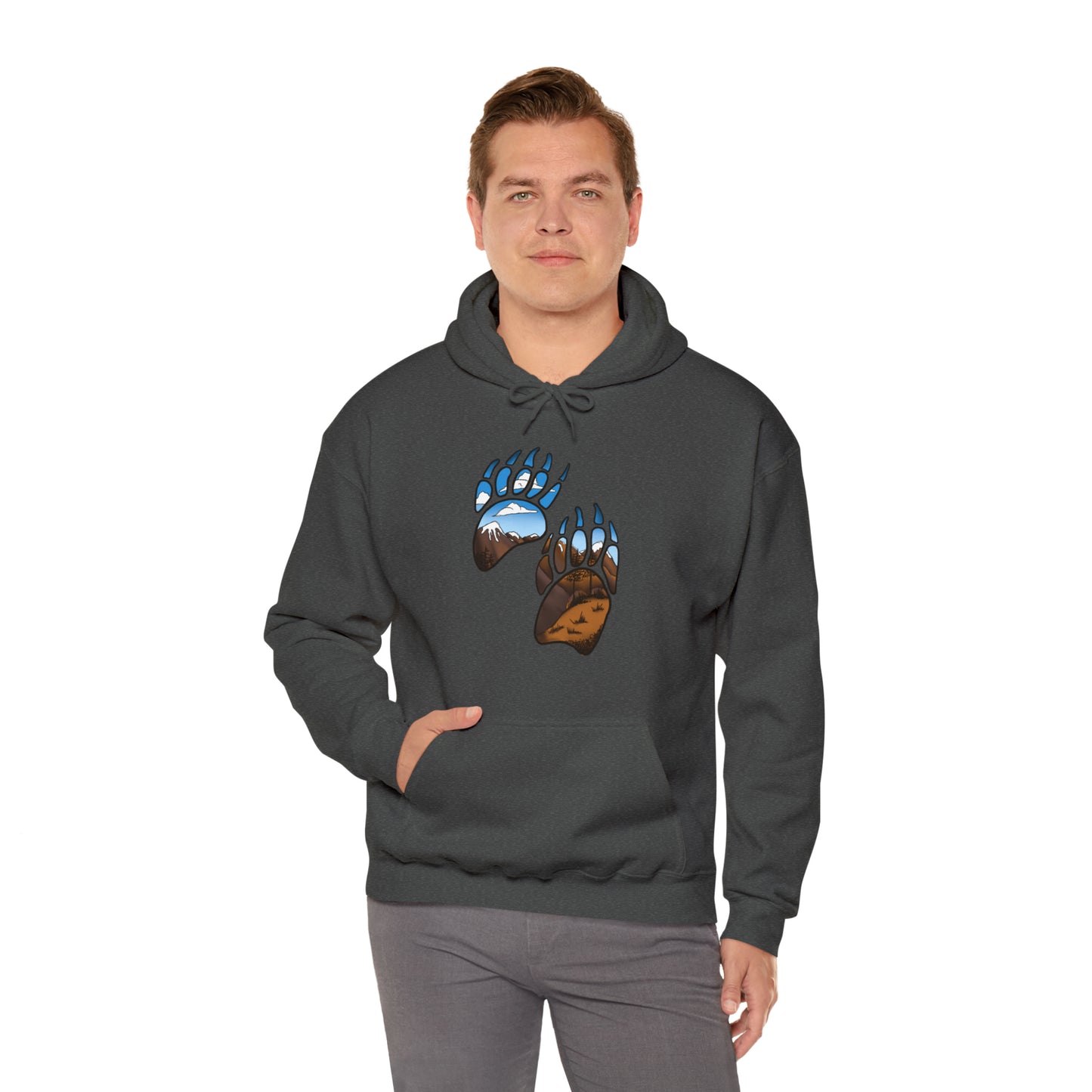 bear paws Unisex Heavy Blend™ Hooded Sweatshirt Hoodie Printify   