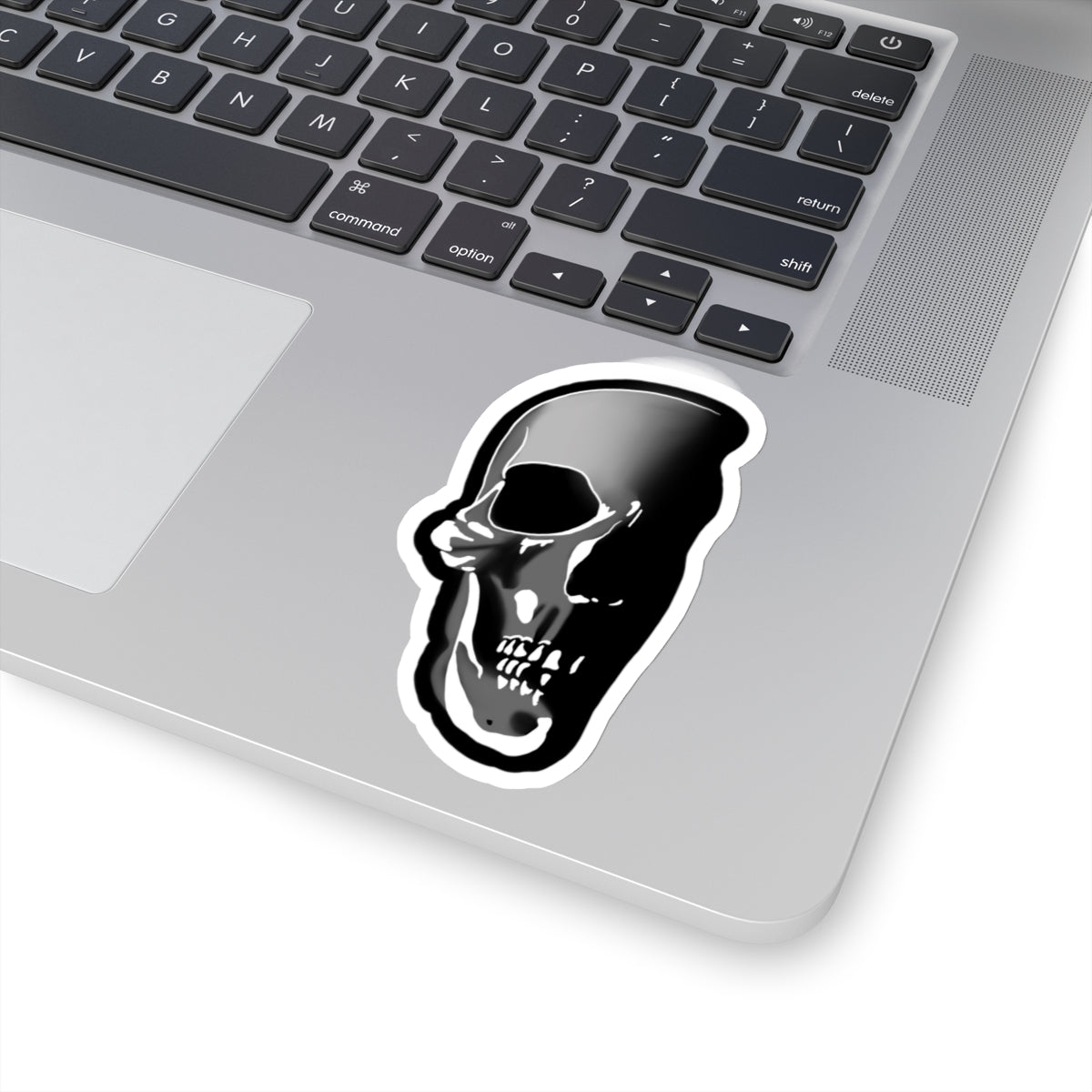 half skull design Kiss-Cut Sticker Paper products Printify 4" × 4" White 