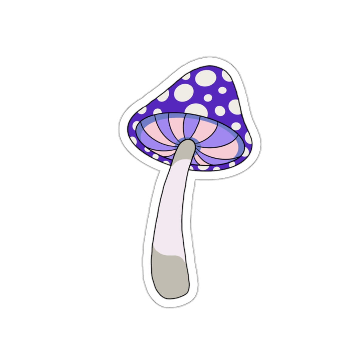 Purple mushroom Kiss-Cut Sticker Paper products Printify   