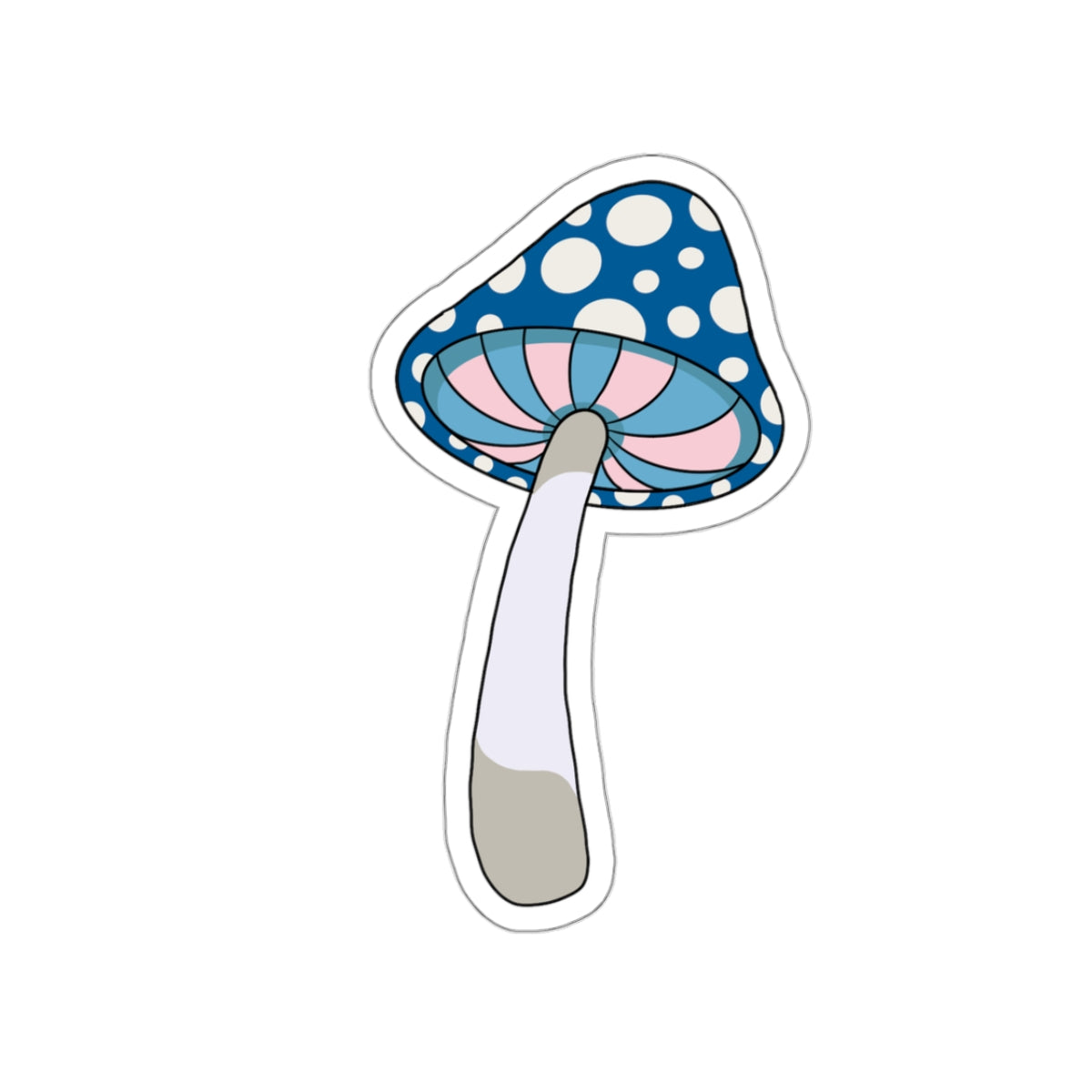 Blue and pink Mushroom Paper products Printify 3" × 3" White 