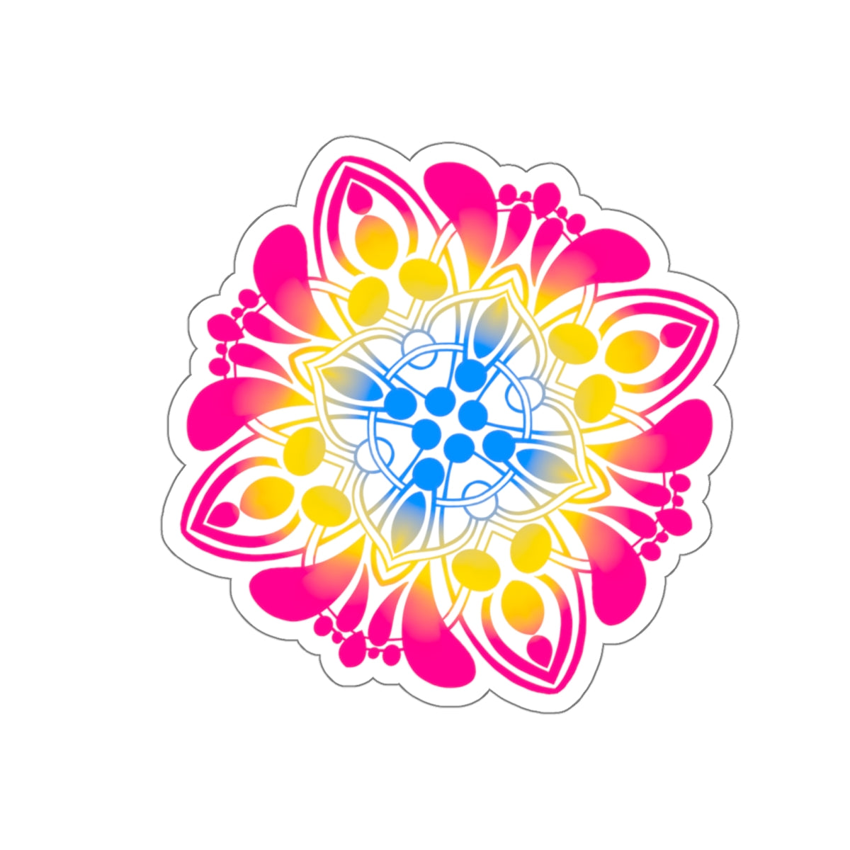 Pansexual pride Mandala Kiss-Cut Sticker Paper products Printify   