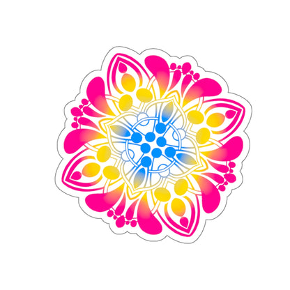 Pansexual pride Mandala Kiss-Cut Sticker Paper products Printify   