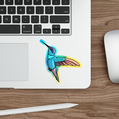 Humming bird Holographic Die-cut Sticker Paper products Printify   