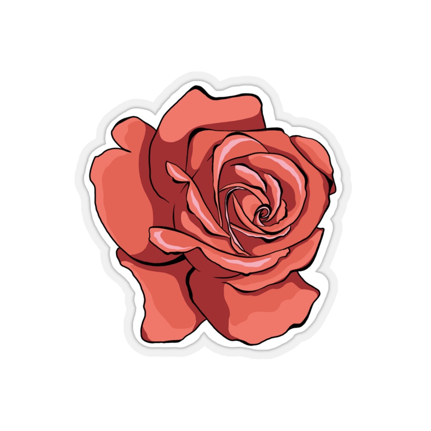 Rose Kiss-Cut Sticker Paper products Printify 3" × 3" Transparent 