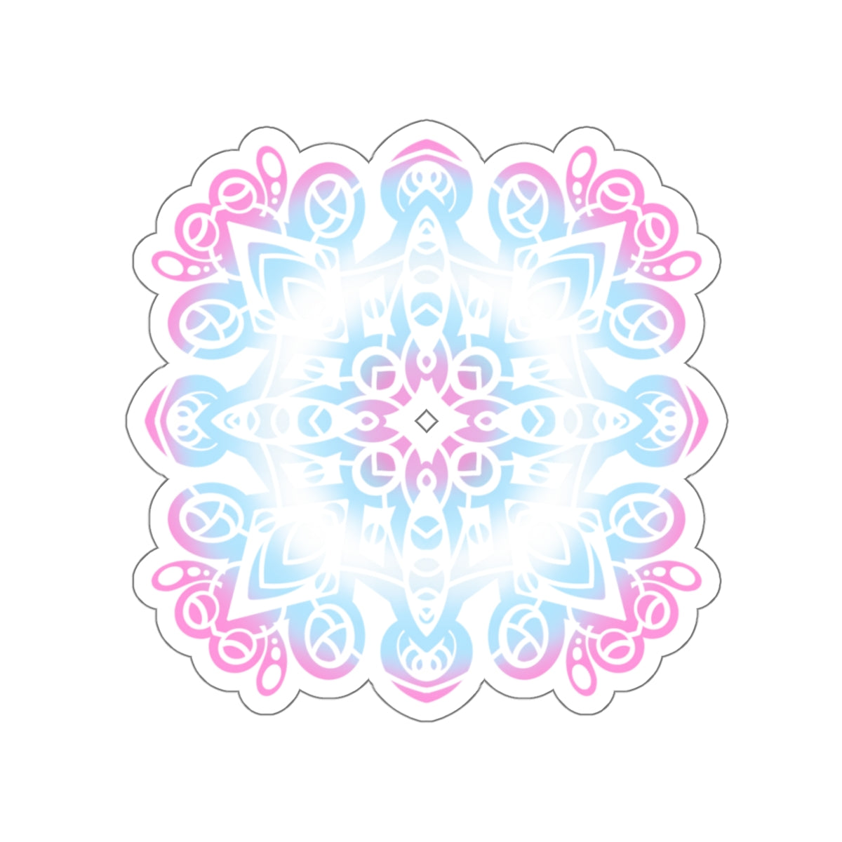 Trans pride mandala Kiss-Cut Sticker Paper products Printify   