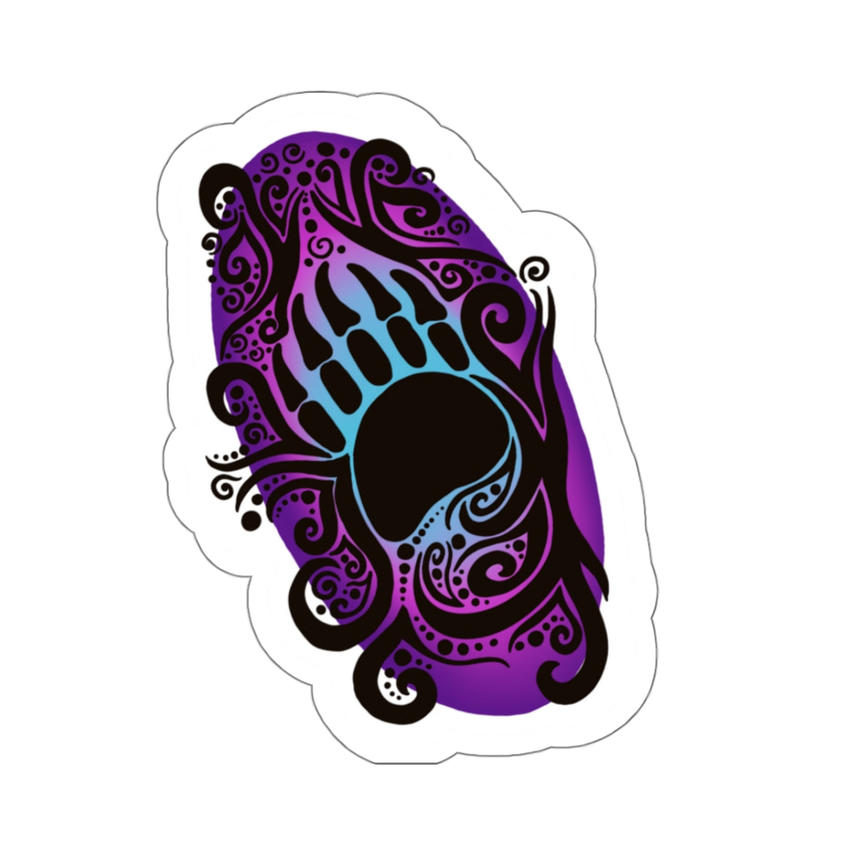 Bear Paw Kiss-Cut Sticker Paper products Printify   