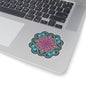 Pink and Turquoise mandala Kiss-Cut Sticker Paper products Printify 3" × 3" Transparent 