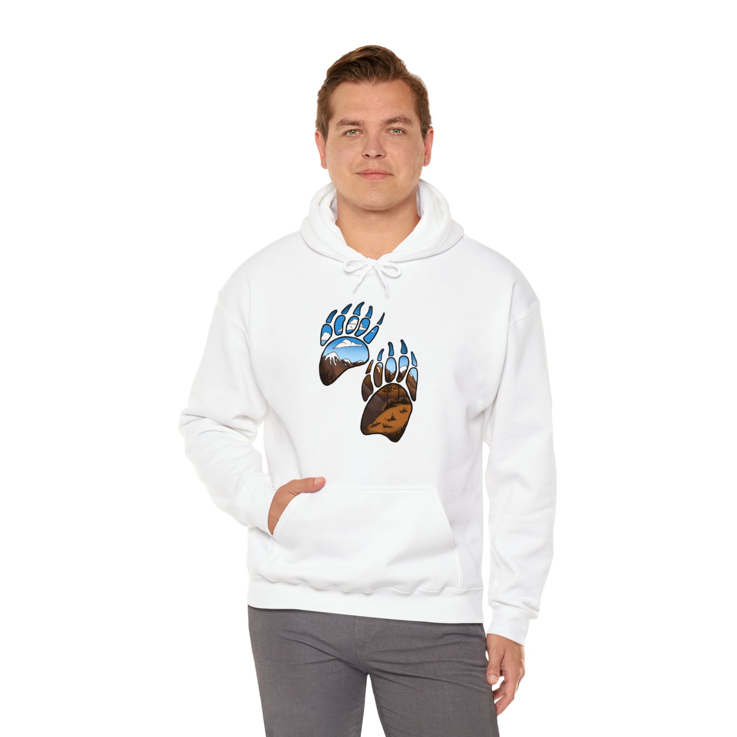 bear paws Unisex Heavy Blend™ Hooded Sweatshirt Hoodie Printify   