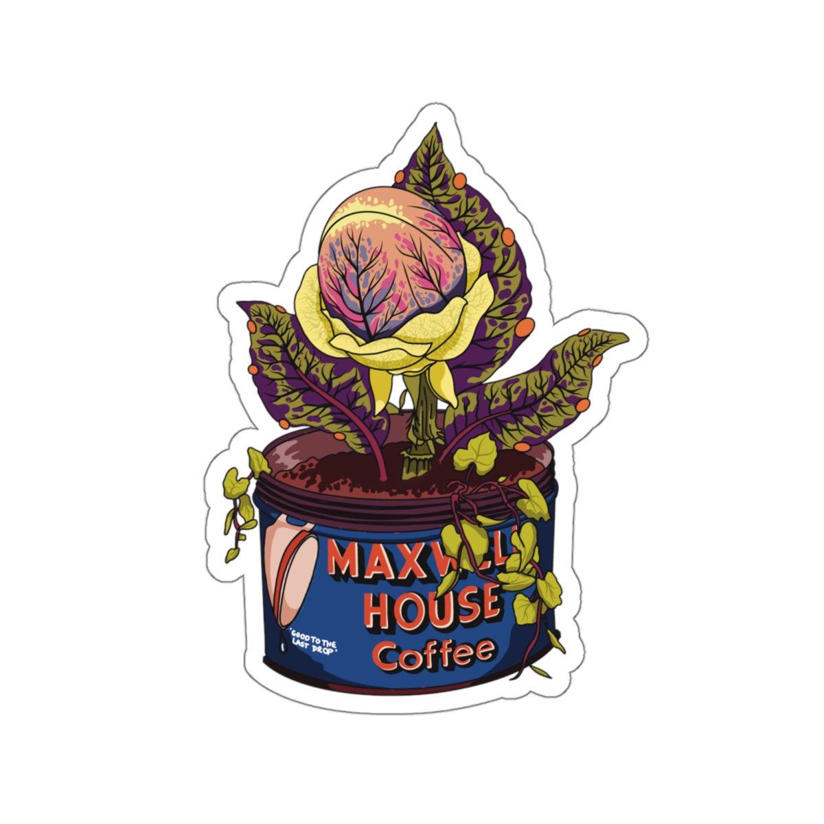 Little shop of horrors Audrey II Kiss-Cut Sticker Paper products Printify   