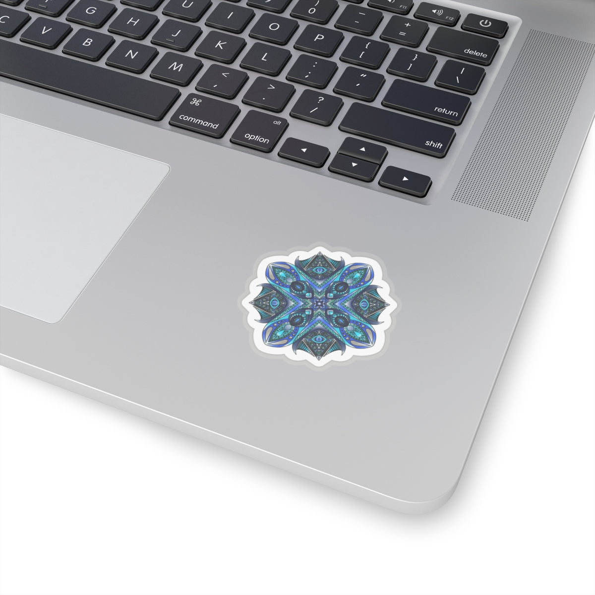 Deep Blue mandala Kiss-Cut Sticker Paper products Printify   