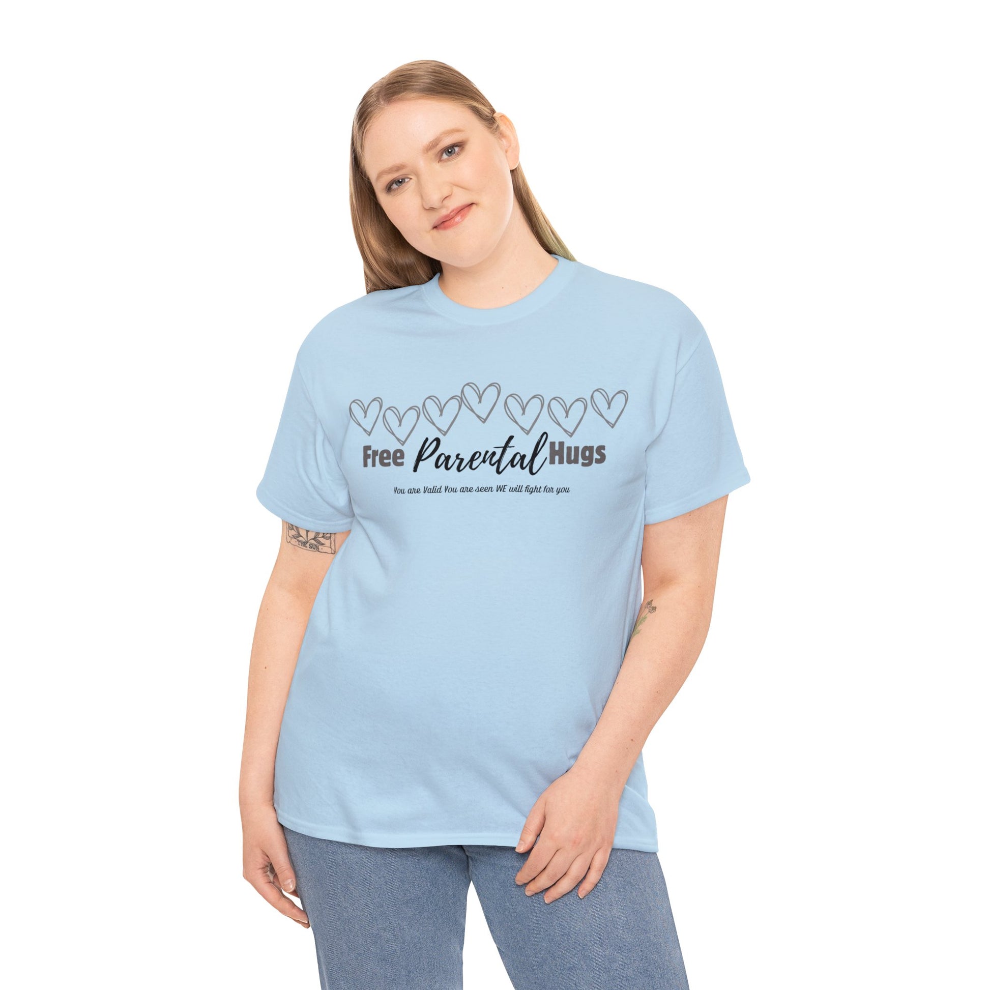 Spread Love and Comfort: "Free Parental Hugs" Shirt T-Shirt Printify Light Blue S 